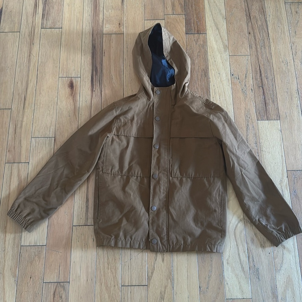 OLD NAVY | Boys Girls Unisex Hooded Parka Jacket Raincoat |  Butterscotch (8) M